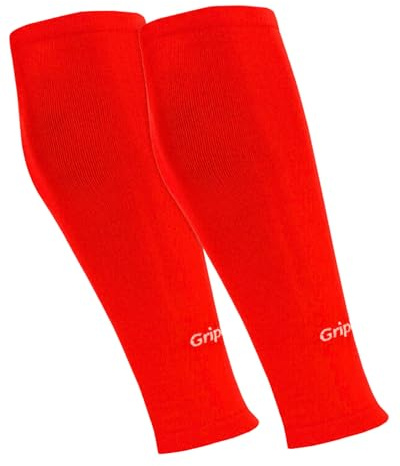 GripNin9 Stutzen ohne Socken Fußball Herren Kinder Einheitsgröße Atmungsaktive abgeschnittene Fußballstutzen in schwarz weiß rot blau grün gelb One Size Football Sleeves Tubes Beinlinge Stulpen