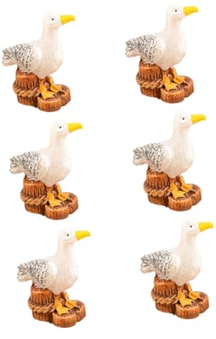KONTONTY Mini-möwenstatue 6er-Set Kunstharz Möwenvogelfigur Zur Dekoration