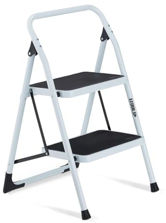 Scaletta a 2 gradini BM TOOLS BMT-ESC2-ACC, alta. 47 cm, si ripone facilmente, gradini antiscivolo, robusti, durevoli