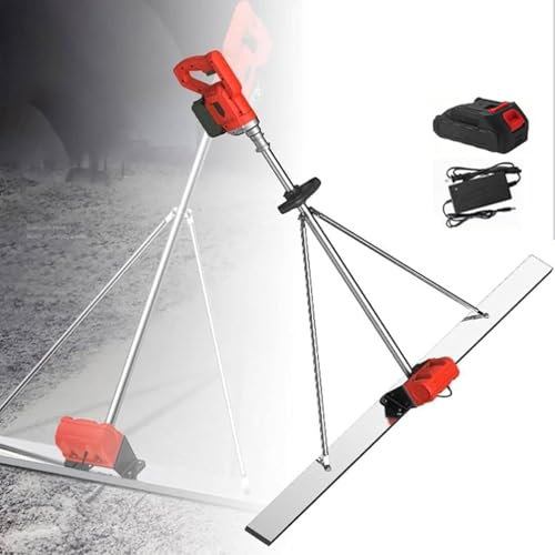 Concrete Screed, Electric Concrete Vibrator with Brushless Motor, Lithium Battery Cement Vibratory Levelling Machine, Concrete Levelling Machine,1Xbattery,1.5M
