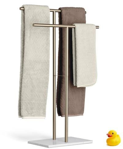 Towel Stand – Freestanding Towel Rack for Bedroom & Bathroom, Heavy-Duty Towel Drying Rack with Sturdy Base, Stylish Modern Free Standing for Spa & Home 1.6'x2.7'x0.7'