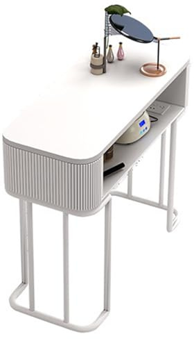 Tavolo per unghie compatto moderno,Tavolo per manicure per artisti,Scrivania per salone spa in legno,Postazione di lavoro per bellezza,Stazione per tavolo per manicure e truccatura Con ripiani apert