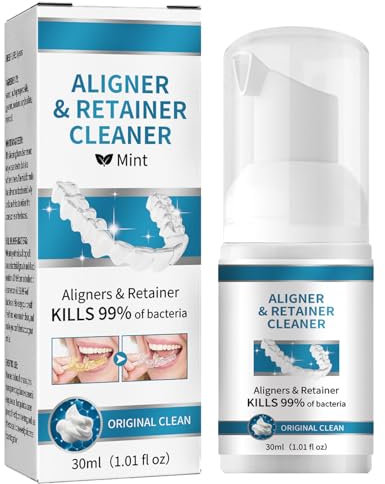 KOAHDE Detergenti Per Ortodontici e Stecca Dentale,Schiuma Siero Di Rimozione Denti,Compresse Detergenti Per Protesi Dentali,Detergente Per Apparecchi Dentali,30ML
