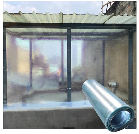 JINMLBO Clear Acrylic Plastic Sheet Polycarbonate Sheet Glass Replacement, Greenhouse Cover, Door Carport Awning Canopy, Shatter Resistant Easy to Cut, Drill, Bend, for DIY, Industrial, Crafts(1x12m)