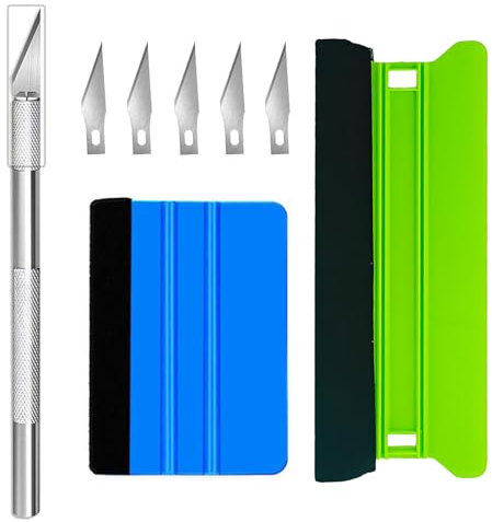8-Piece Vinyl Wrap Tool Kit – Professional Window Tint Film & Car Vinyl Wrap Tools with 21cm Squeegee, Trimmer & 10 Felt Tools – Perfect for Glass Film, Wallpaper, DIY Crafts