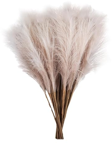 Ramo de flores secas - Decoración de hojas de pampas artificiales, manojo de hierba rústica esponjosa | Folletos secos de estética suave, flores boho para decoración de habitaciones bohemias, tapas de