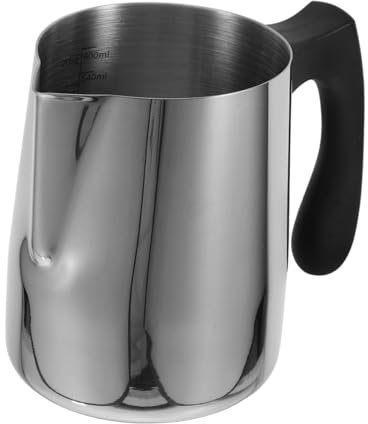 PRETYZOOM Pichet à Mousse De Lait Acier Inoxydable Avec Poignée Résistant Chaleur Pichet à Vapeur Pour Latte Art Pour Café Et Pâtisserie
