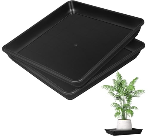 UPKOCH 2Pcs Plant Saucer Tray 16.14 Inch Durable Plastic Planter Drip Trays for Indoor Outdoor Flower Pots
