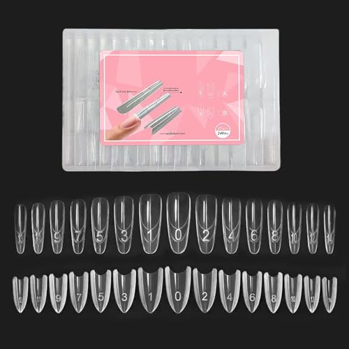 Formas Para Uñas Acrílicas 240 Piezas Transparentes | Formas De Uñas Ovaladas De Doble Extremo Para Manicura Diaria Personal En Salón De Belleza Hogar Y Estilismo De