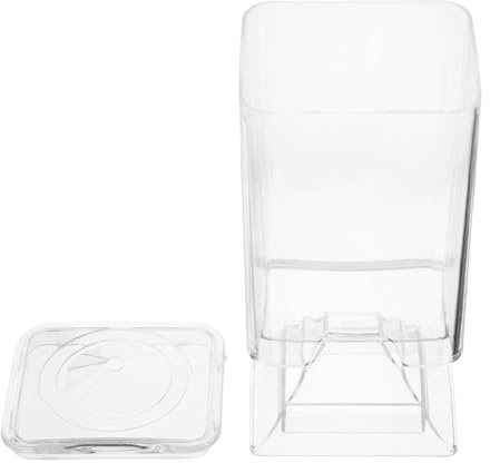 Alipis Boîte de Rangement et Design Haut Pied pour Cotons à Maquillage Fond Anti-poussière en Plastique Transparent pour Salle de Bain ou Coiffeuse
