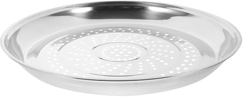GARVALON Dampfgarer aus Lebensmittelechtem Edelstahl 34cm für Wok Rostfreier Dämpfeinsatz mit Löchern Polierte Speiseplatte für Gedämpfte Gerichte und Vielseitiges Kochrost