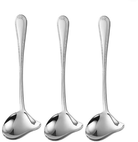 3PCS Cucharas de Salsas de Acero Inoxidable, Cucharón Pequeño con Pico, Cucharón de Acero Inoxidable para Salsa, Sopa y Miel, Cucharón Pequeño Lavable en Lavavajillas