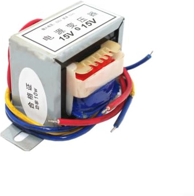 EI48 - Transformador de red (10 W, CA, 220 V a 15 V, 0-15 V, 18 V, 0-18 V, retardante de llama, acero al silicio (salida única 15 V)