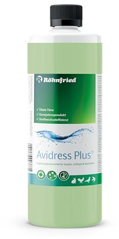 Röhnfried Avidress Plus 1000 ml | Senkt das Infektionsrisiko im Trinkwasser für Tauben & Kaninchen | Enthält Mineralien, Oregano & Zimt