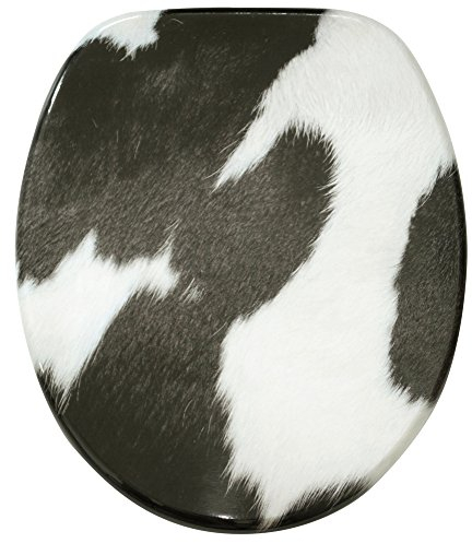 Sanilo WC Sitz mit Absenkautomatik, hochwertiger Toilettendeckel, einfache Montage, stabile Scharniere, Kuhflecken