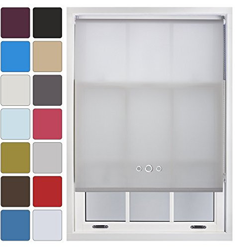 FURNISHED Custom Made to Measure Roller Blinds Cut to Size Daylight Blind for Windows & Doors with Triple Eyelets Grey 60W x 165L cm