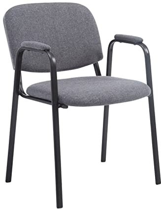 CLP Stapelstuhl Ken Pro I Konferenzstuhl Mit Stoff-Bezug Und Armlehnen, Farbe:grau