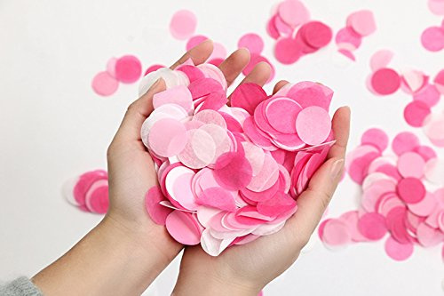 Regendeko 1 Zoll 6000 Stück Papier Konfetti Runde Rosa Weiß Hochzeit Geburtstagsfeier Deko