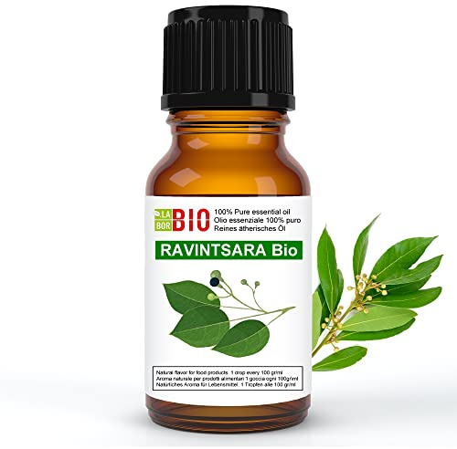 Ravintsara de Madagascar Bio Aceite Esencial 100% Puro 30 ml - Uso Alimentario Terapeutico Cosmetico Aromaterapia - Laborbio