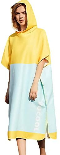 LumiSyne Umziehhilfe Mit Kapuze Surf Poncho Modedruck Streifen Strandhandtuch Mikrofaser Bademantel Schnelltrocknend Sporthandtuch Kompakt Ultra Leicht Schwimmen Handtuch
