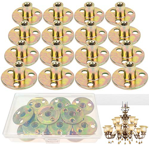 BITEFU 16 Stüke Flanschmutter M10 Einschlagmuttern 3 Loch Teenuss T-Mutter Kohlenstoffstahl Verzinkt mit Runde Basis für Kleiderschrank, Rohrleitung, Stütze und Halterung, Verbindung zwischen Rohren