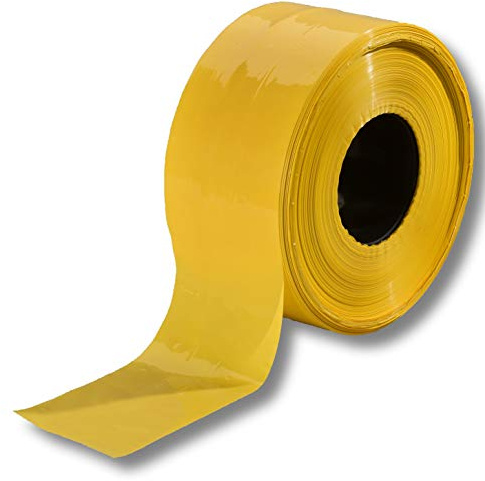 dm-folien Absperrband 500 m in Gelb I 80 mm I Reißfestes Warn- & Markierungsband aus LDPE I Wetterfestes Flatterband für Baustelle, Events, Parkplatz & Absperrungen