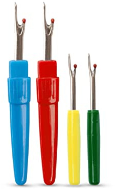 Realm Seam Ripper/Stitch Unpicker Blue Four Pack, Två storlekar. Verktyg för fållar, sömmar, fickor, sömnad