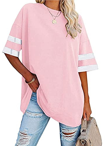 Famulily Women's Casual Round Neck Half Sleeve T Shirt Ladies Comfy Oversized Baseball Tshirts Tunic Tops