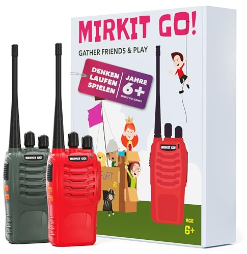 Mirkit Go 2X Walkie Talkie für Kinder mit Großer Reichweite 16 Kanäle 5 km Reichweite Taschenlampe. Kinder Geschenke Walkie Talkie Kinder Aufladbar