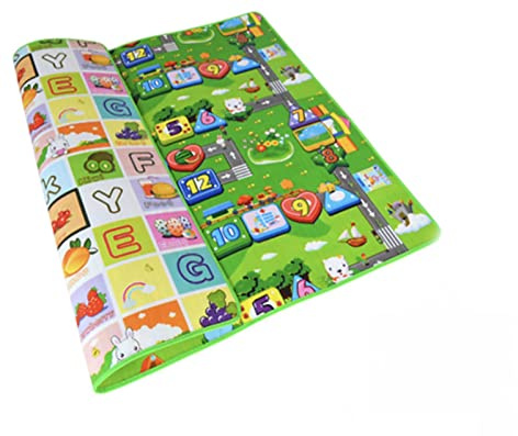 ADEPTNA Large Kids Crawling Educational Play Mat Double Side Game Soft Foam Play Learning Mat Indoor Outdoor Child Toddler Baby Mat Size 200cm X 180cm