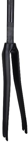 700c Rennrad T 700 Carbon Starre Gabeln 1-1/8 Scheibenbremse Fahrradgabel QR 9X100mm Gewindeloses gerades Rohr Ultraleichte Vorderradgabeln (Farbe: Schwarz Matt, Größe: 700c)