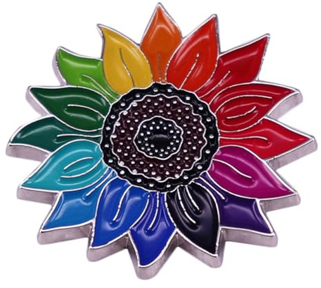 Épinglettes en émail tournesol arc-en-ciel LGBT Pride LGBT Gay Lesbiennes Gay Pin's Badge Cartoon Plante Fleur Broche en métal Symbole asexué Bisexuel Transgenre Symbole Badge Bijoux Cadeaux, Métal,