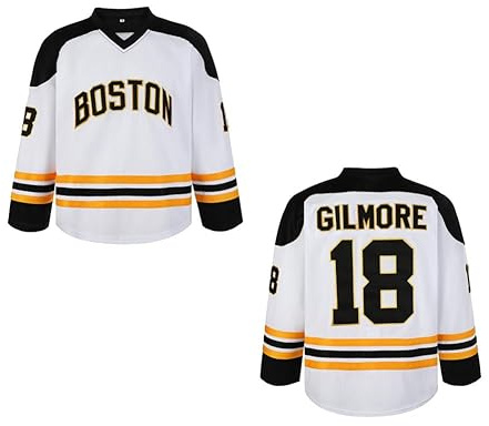 Youth Boston Happy Gilmore 18 Adam Sandler 1996 Movie Hockey Jersey Black Stitched (US, Alpha, X-Small, Regular, White)