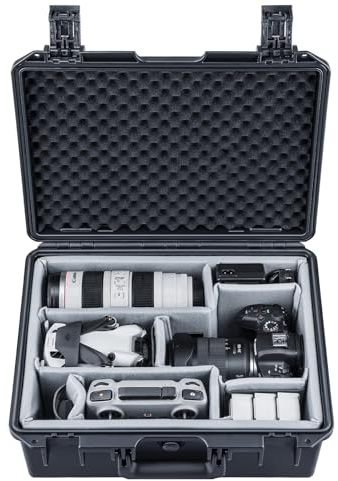 Lykus PVC1 Wasserdicht Koffer Tasche Case mit gepolsterten Trennwänden für Kameras, Objektive, Dual DJI Mavic/Air/Mini Drohnen