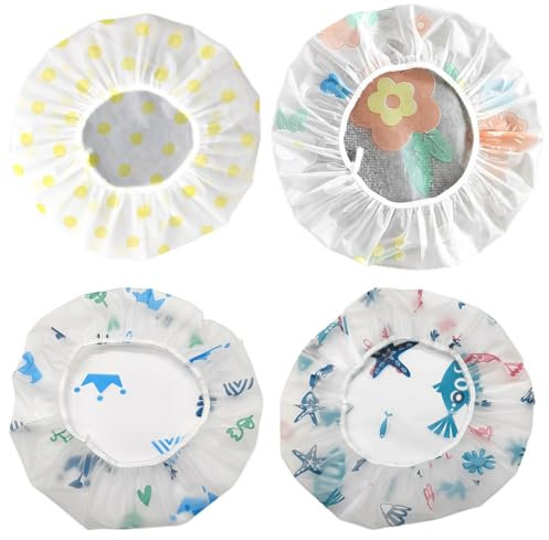 VAEIORP 4 pcs Cuffia doccia riutilizzabile cuffia doccia impermeabile cura dei capelli signore doccia parrucchiere bagno casa