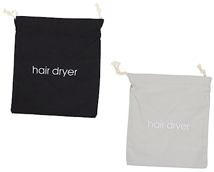 Pack Aufbewahrungstasche für Haartrockner mit Kordelzug aus Stoff | Mehrzweck Aufbewahrung, 2 Stück, Geeignet für Mietunterkünfte und Gästehäuser
