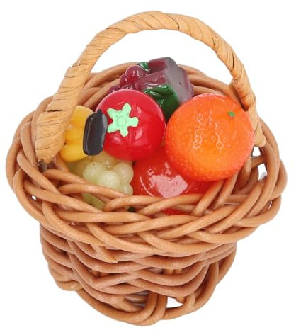 Stück Obst- und Gemüsekorb, Einkaufskorbimitation mit 30 Obstmodellen, Ideal Zum Merchandising-Spielen, ab 3 Jahren