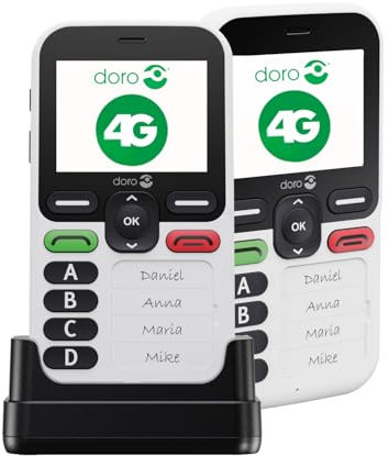 Doro - Leva X10 - Senior Mobile Phone - Unlocked 4G Phone - 4 Pre-Recorded Numbers - Assist Key with GPS - Security Timer - SMS Only - Charger Included - White