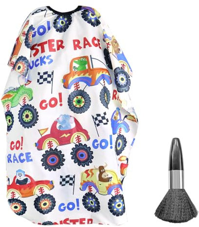 YDHfdc Mantella Parrucchiere per Bambino Mantella Barbiere Regolabile Mantella Taglio Capelli 130 x 90cm Mantellina per Taglio Capelli con Pennello per Ragazzi Ragazze