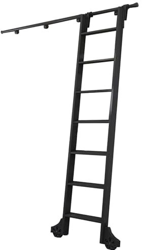 LDTTYRC Libreria di ferramenta per Scale mobili - Kit Binario per Scale scorrevoli per librerie, Accessori per ferramenta per Scale mobili, Binario sospeso per Scale mobili per biblioteche, Binario