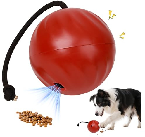 Pet Prime Dog Treat Ball Interactive Squeaky Rolling Treat Dispensing Toys Dog Food Puzzle Slow Feeder Ball Mental Stimulation Enrichment Toys for Small,Medium,Large Breeds