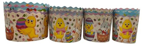chutemka - Paquete de 24 (4 tamaños) formas de Pascua | Molde de papel antiadherente Kulich Paska Panettone (abuloso)