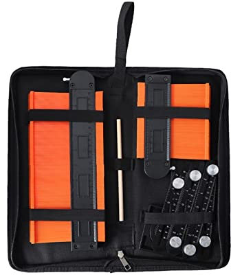 5 pz/set Allargare Profilo Modello 5 10 Calibro di Contorno Nucleo In Lega Strumento di Misura Righello Regolabile a 6 Pieghevoli for Piastrelle Laminato,Strumenti di misurazione accurati(MH-LKG510