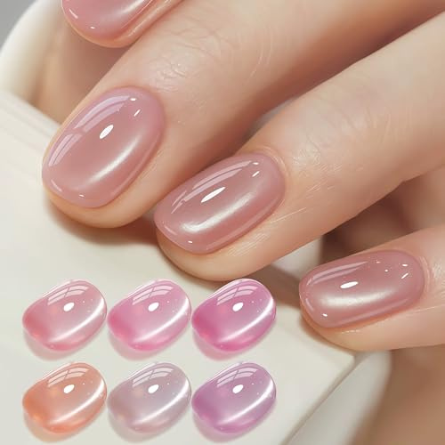 BURANO Magnetisk kattöga gel nagellack set 6 st holografisk gel