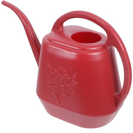 UKCOCO Arrosoir Extérieur Grand 4l pour Jardin et Plantes D’intérieur, Plastique Résistant, Long Bec Fin Sculpté, Arrosoir Manuel Pratique pour Bureau et Bonsaï, Couleur Rouge Lie de Vin