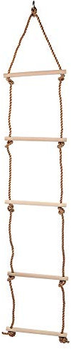 Dilwe Échelle de Corde d'escalade en Bois Échelle d'escalade pour Enfants pour Les Enfants Espacement de Sonde de 175 Cm Longueur de Suspension avec Un Matériau écologique Sûr pour Les
