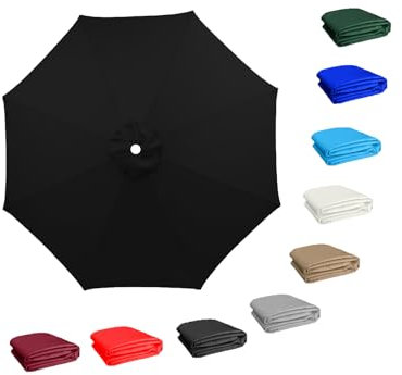 KDQRMVV Toile De Remplacement Pour Parasol, 350cm 8 Baleines toile Parasol De Remplacement De Terrasse
