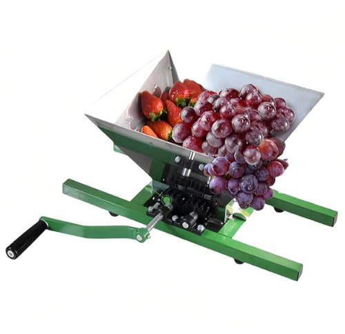 SAYEYBU 7 Liter Obstpresse aus Edelstahl, Manuelle Saftpresse, Tragbarer Obstzerkleinerer für Heimbrauerei und Apfelweinpressung, Weinpresse,7L