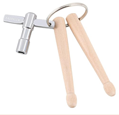 Auroriel Mini Drumsticks Schlüsselanhänger con Chiave da Batteria, 3,5 Pollici Strumento per percussione per Borsa, Borsa, Porta Chiavi, Ottimo Regalo per i Percussionist