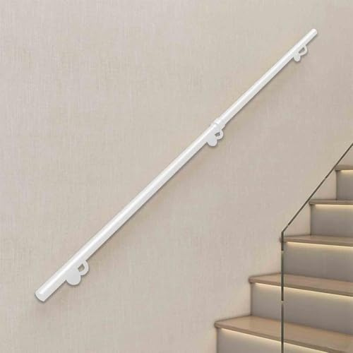 Pasamanos de escalera para paredes - 80cm 1m 1.5m 2m 3m 4m 5m 6m barandillas de escaleras - Barandilla de seguridad de hierro forjado blanco para interiores exteriores villas lofts pasillos(280cm)